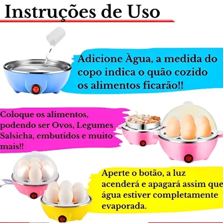 Instruções de uso do cozedor de ovos