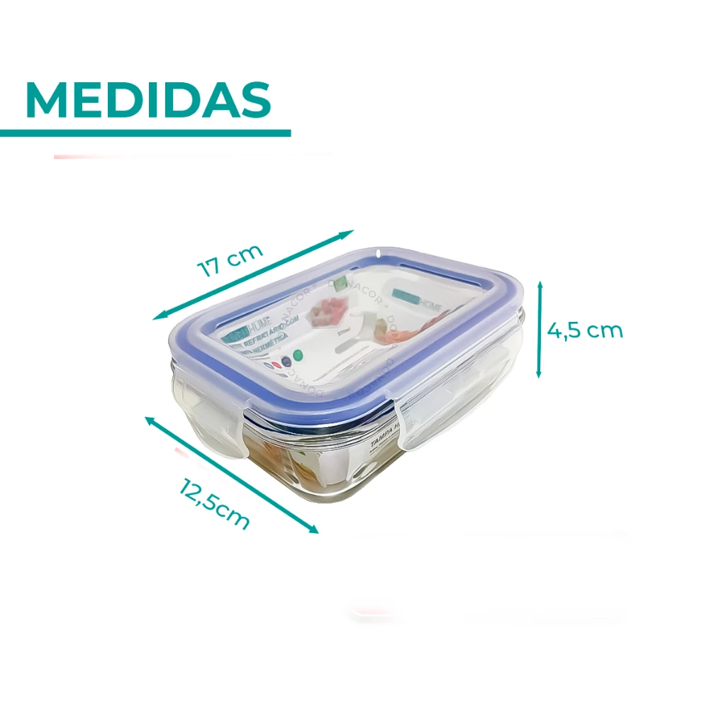Medidas do pote de vidro 640ml