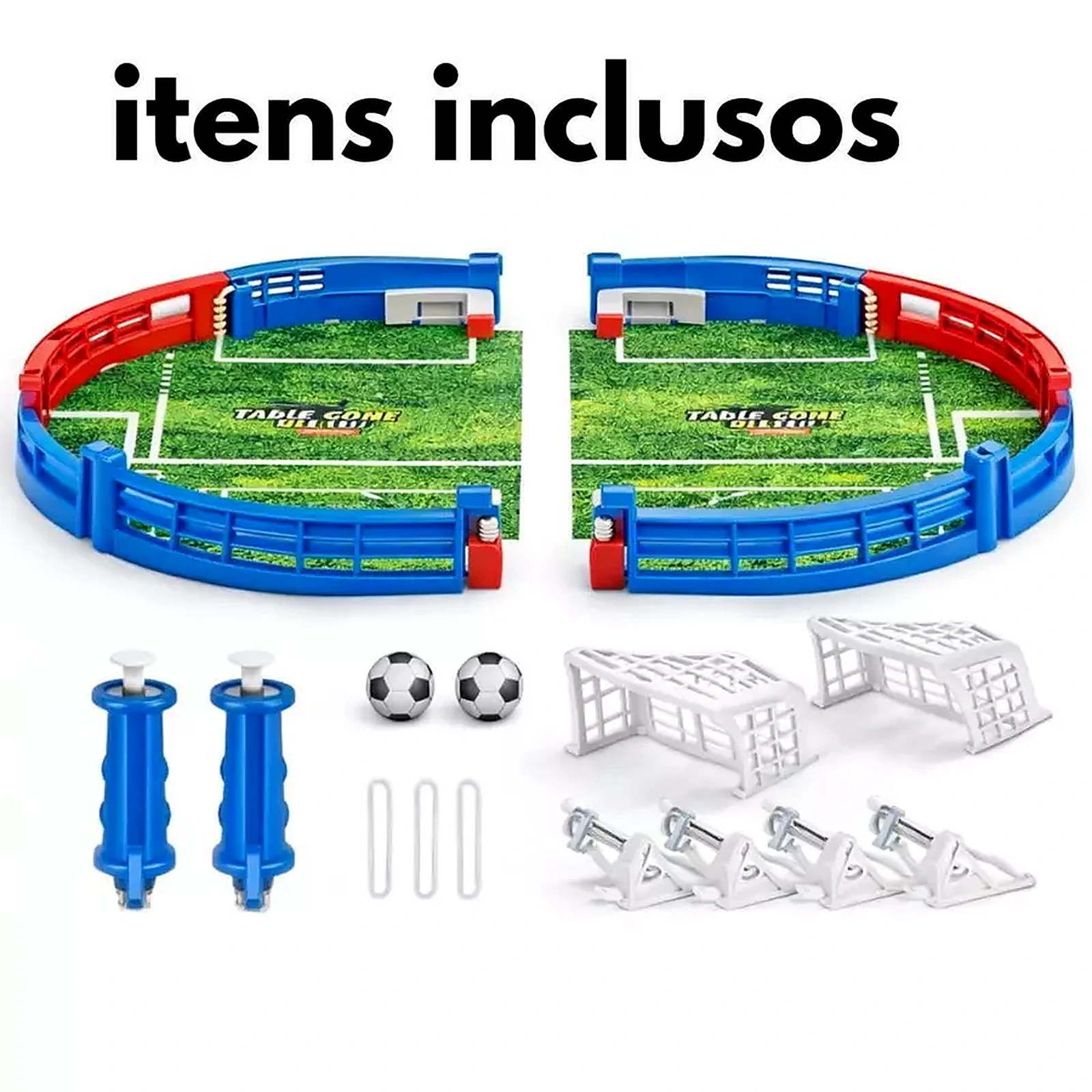 Itens inclusos no jogo de futebol de mesa