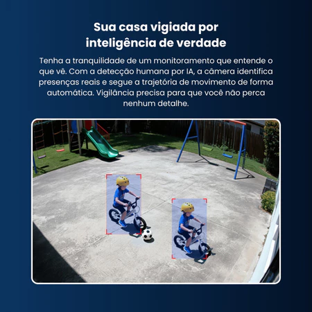 Detecção humana por IA com rastreamento automático de movimento