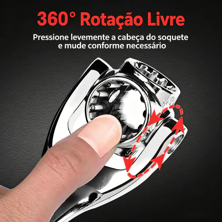 Cabeça do soquete com rotação livre de 360°