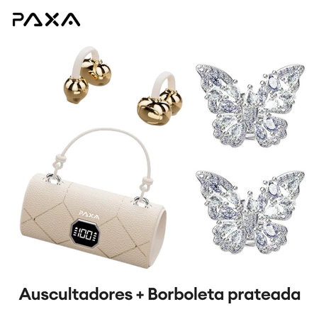 Fone clip borboleta Bege