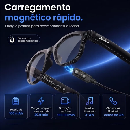 Carregamento magnético e bateria