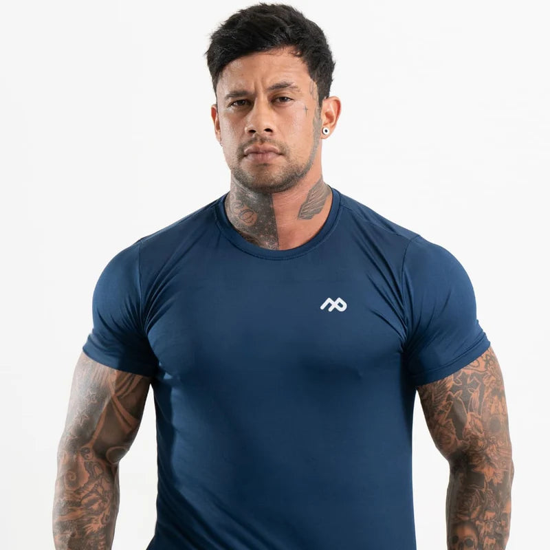 Camiseta Dry Fit Manga Curta Proteção UV50+ Azul