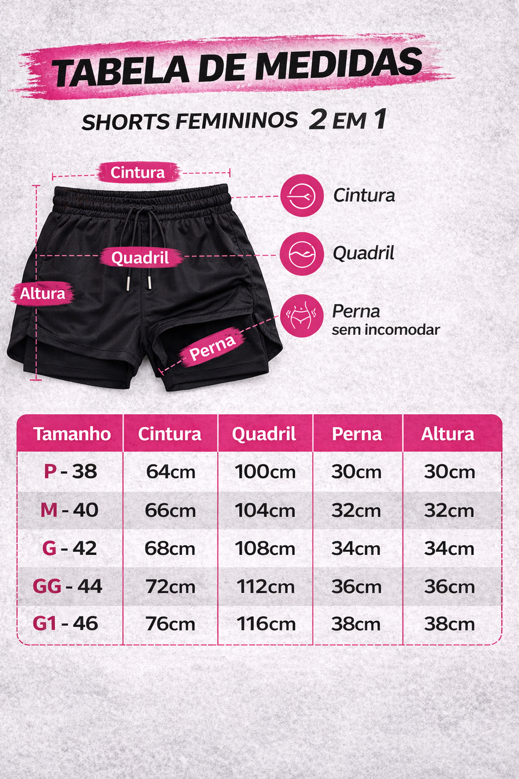 KIT 4 Shorts Duplo Compreensão Fitness Bermuda Academia Feminino 2 em 1
