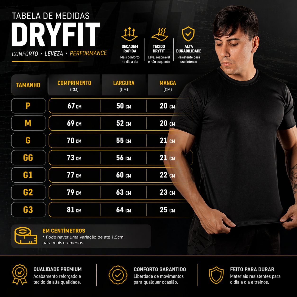 Kit 5 Camisetas DryFIT - Frete Grátis