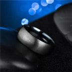 Anel Masculino Preto Titânio 8mm