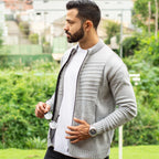Jaqueta Masculina Casaco Lã Blusa De Frio Inverno Tricô Com Bolsos