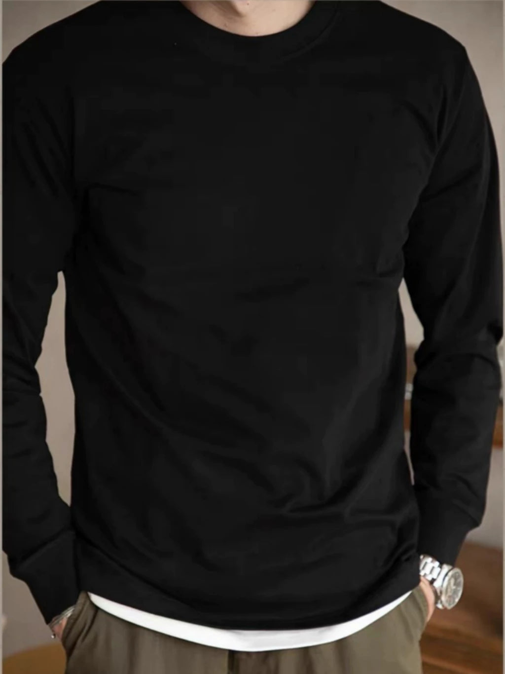 Camiseta Básica Manga Longa 100% Algodão Premium