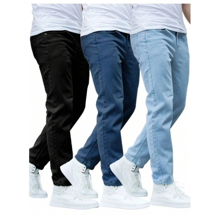 Kit Calças Jeans Premium - Frete Grátis - Skinny Corte tradicional Basico com Lycra