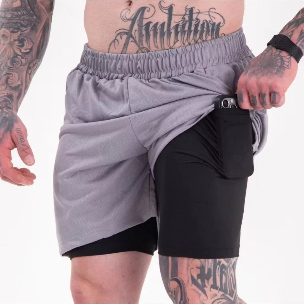 KIT 3 Shorts 2 em 1 Masculino Dry Fit