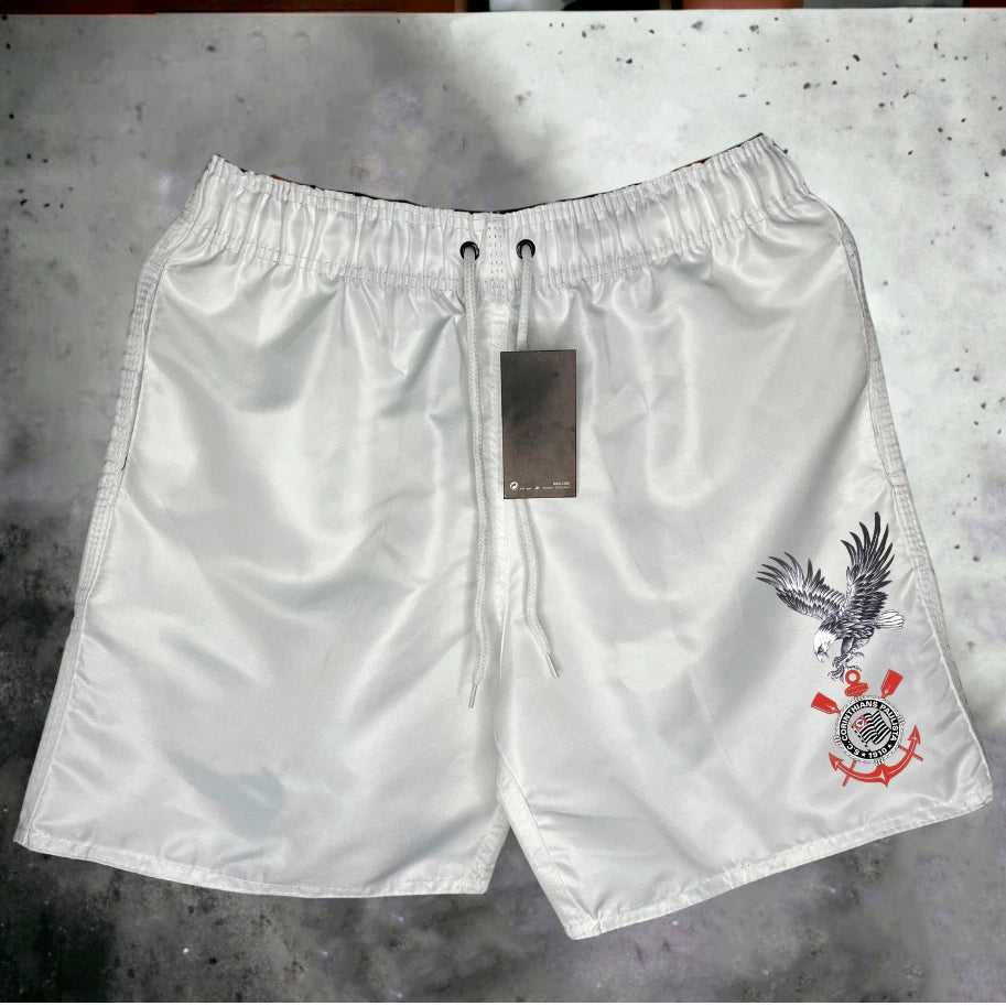 Bermuda Short Gaviões Da Fiel Tactel, Ideal Para Treinos, Academia, Corrida, Torcida Organizada