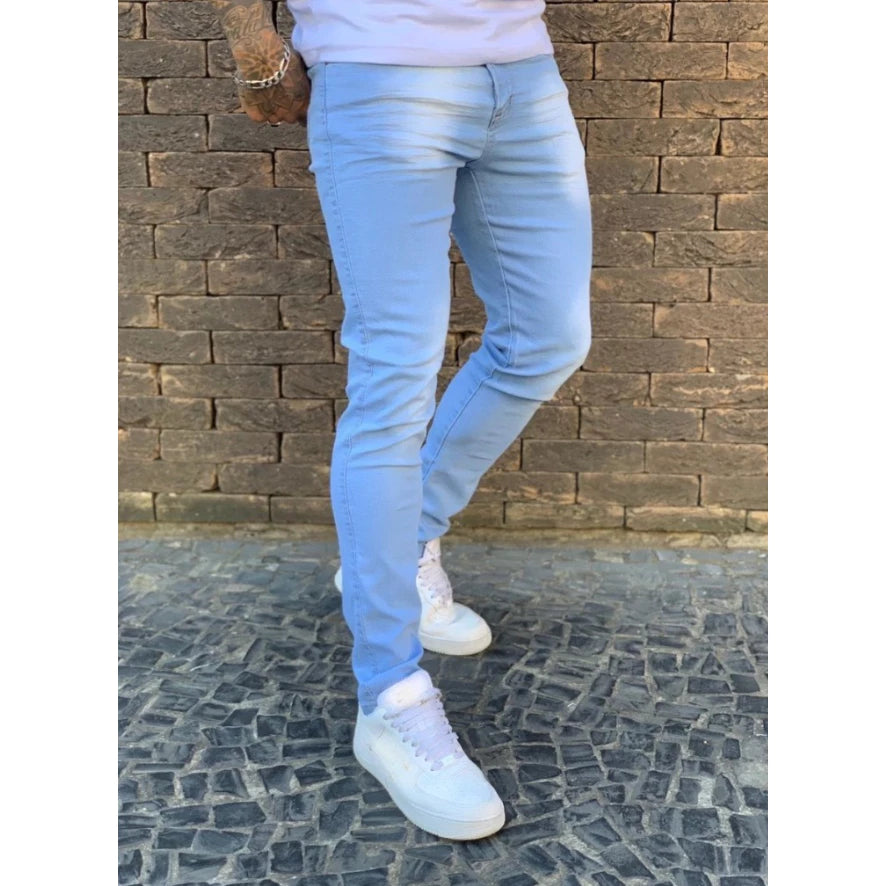 Calça Jeans Masculina Skinny Elastano Lycra