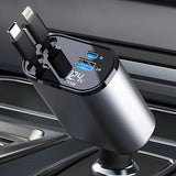 Carregador de carro retrátil 4 em 1 para iPhone e Android