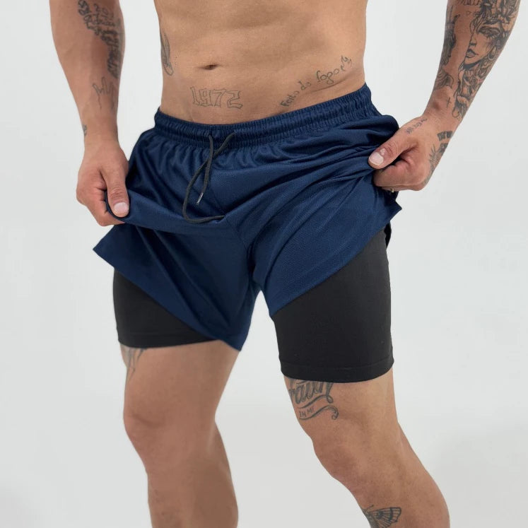 KIT 3 Shorts 2 em 1 Masculino Dry Fit