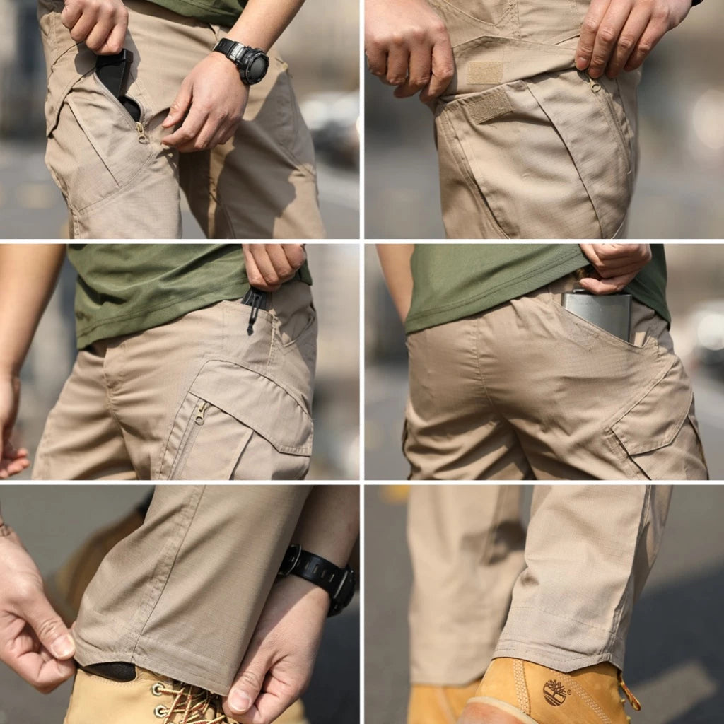 Calça Cargo Tática à Prova de Vento e Água com Bolsos Múltiplos - P ao G4