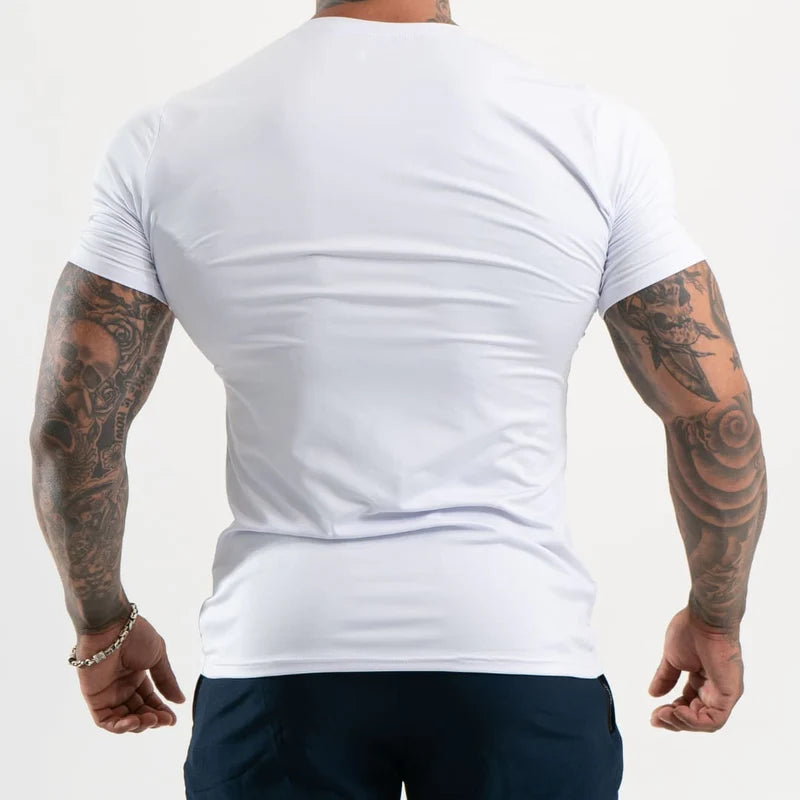 Camiseta Dry Fit Manga Curta  Proteção UV50+ Branco