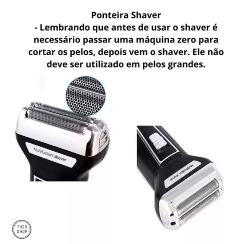 Maquina De Barbear Aparador e Depilador de Pelos Elétrico 3 Em 1